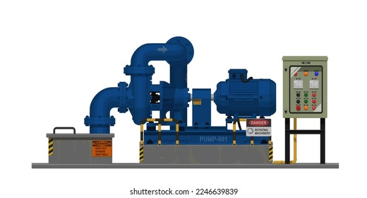 Isolated pump system on white background