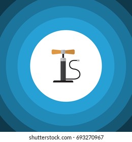 Isolated Pumping Air Flat Icon. Wheel Pump Vector Element Can Be Used For Wheel, Pump, Pumping Design Concept.