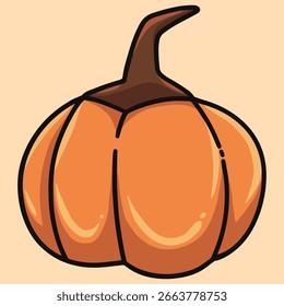 Isolated Pumpkin cartoon vector outline