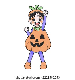Isolated pumpkin costume vector illustration