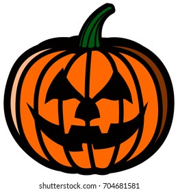 Isolated pumpkin with expression on a white background, vector illustration
