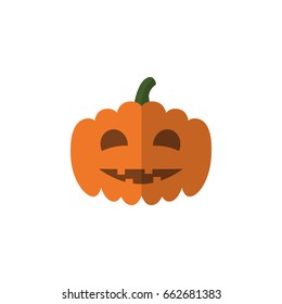 Isolated Pumpkin Flat Icon. Gourd Vector Element Can Be Used For Pumpkin, Gourd, Halloween Design Concept.