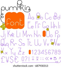 isolated pumpkin font vector on white background