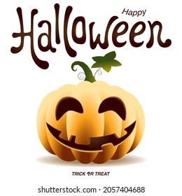 AN ISOLATED PUMPKIN OF HALLOWEEN IN A WHITE BACKGROUND