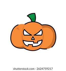 Isolated pumpkin icon halloween cartoon draw illustration