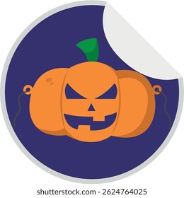 Isolated pumpkin icon halloween logo cartoon illustration