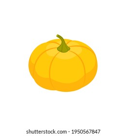 Isolated pumpkin icon on white background. Flat vector isometric illustration.