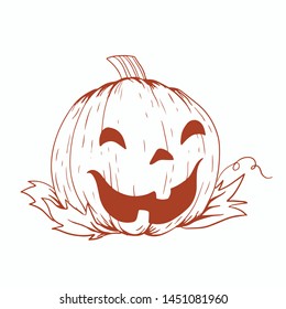 Isolated pumpkin vector illustration for Halloween poster, print, card, design element