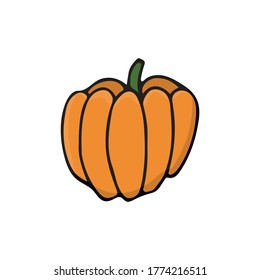 Ilustración vectorial de calabaza aislada sobre fondo blanco. Icono de calabaza en vector