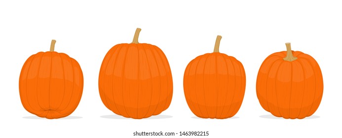 Isolated pumpkins on transparent background
