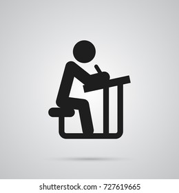 Isolated Pupil Icon Symbol On Clean Background. Vector Student Element In Trendy Style.