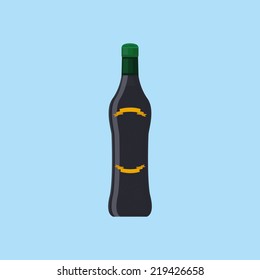 an isolated purple bottle on a blue background
