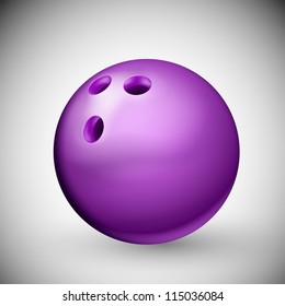 Isolated purple bowling ball. Eps 10