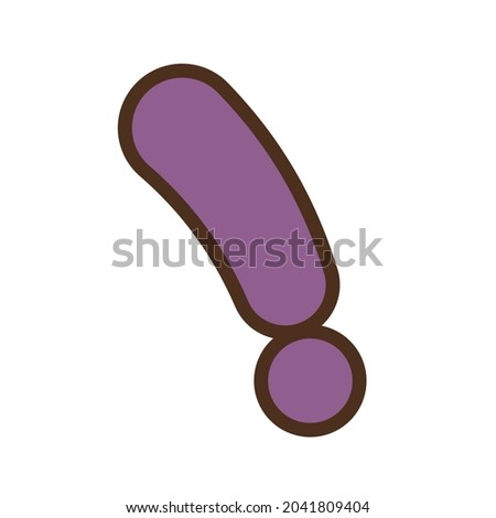 Isolated purple comic admiration symbol