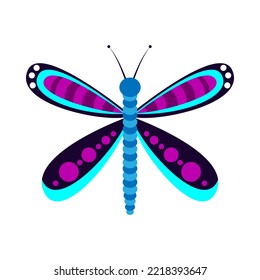 Ilustración vectorial de la libélula púrpura aislada