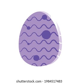 Isolated Purple easter egg symbol holiday vector illustration