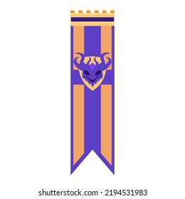 Isolated purple flag heraldry vector illustration