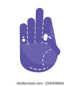 Isolated purple hand gesture icon Vector