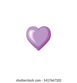 Isolated Purple Heart Vector Icon, Emoji, Emoticon