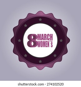 Isolated purple label for women's day. Vector illustration