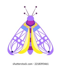 Isolated purple moth vector illustration