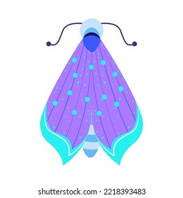 Isolated purple moth vector illustration