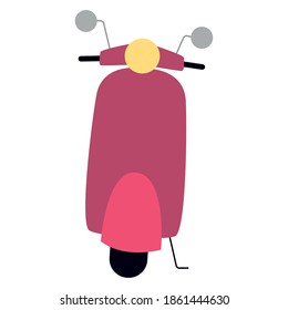 Isolated purple small motorcycle delivery fast icon- Vector