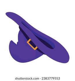 Isolated purple witch hat flat design Vector