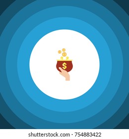 Isolated Purse Flat Icon. Currency Vector Element Can Be Used For Purse, Currency, Money Design Concept.