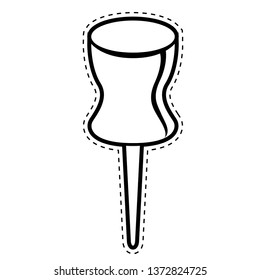 Isolated pushpin dotted sticker. Vector illustration design