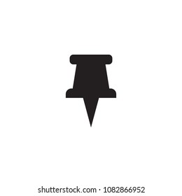 Isolated pushpin icon symbol on clean background. Vector thumbtack element in trendy style.