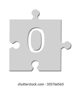 Isolated puzzle with number 0.