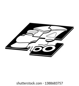 Isolated puzzle of a train toy icon - Vector