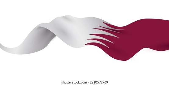 Isolated Qatar flag floating in the air and waving effect in gradient effect 
