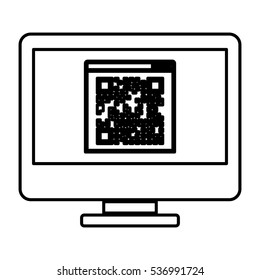 Isolated qr code and computer design