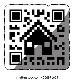 Isolated Qr Code And House Design