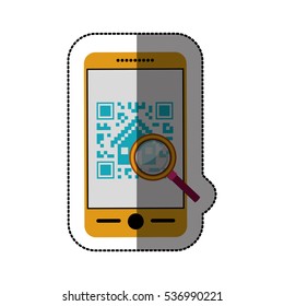 Isolated qr code and smartphone design