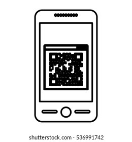 Isolated qr code and smartphone design