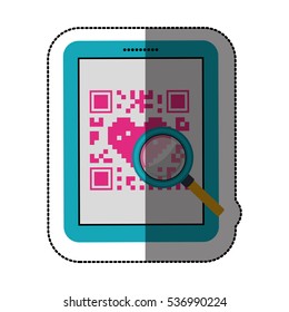 Isolated qr code and tablet design