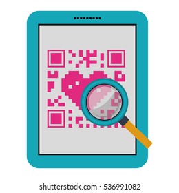 Isolated qr code and tablet design