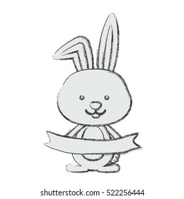 Isolated rabbit cartoon design