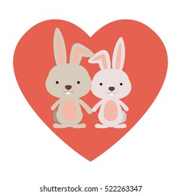 Isolated rabbit cartoon design