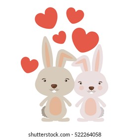 Isolated rabbit cartoon design