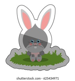 Isolated rabbit cartoon design