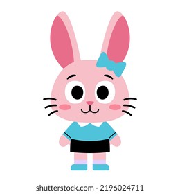 Isolated rabbit happy cartoon kawaii Vector