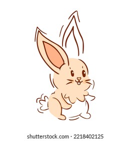 Ilustración vectorial de silueta de conejo aislado