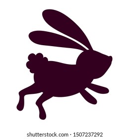 Isolated rabbit silhouette vector design