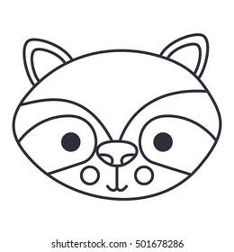 Isolated raccoon cartoon design