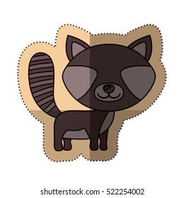Isolated raccoon cartoon design