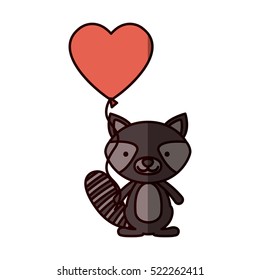 Isolated raccoon cartoon design